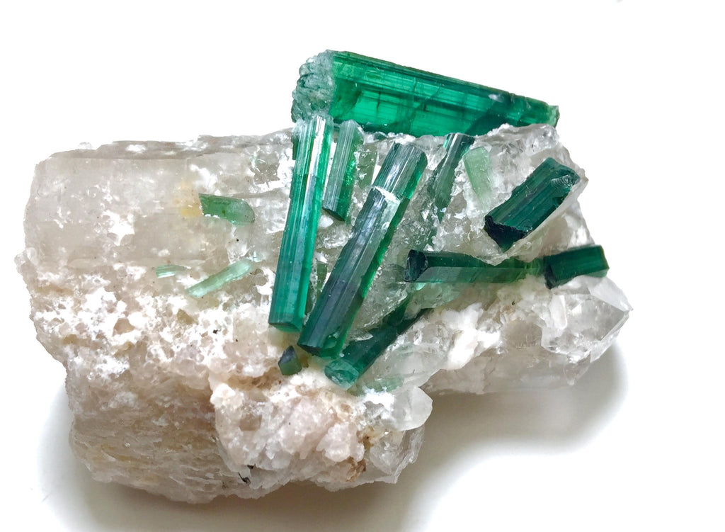 Natural Blue Indicolite Tourmaline Cluster with Qurtaz