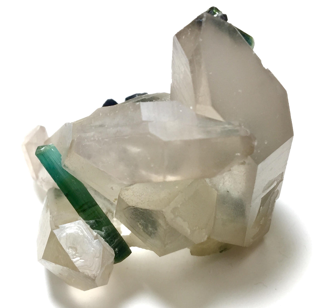 Natural Indicolite Blue Tourmaline Cluster On Quartz, Tourmaline Specimen,