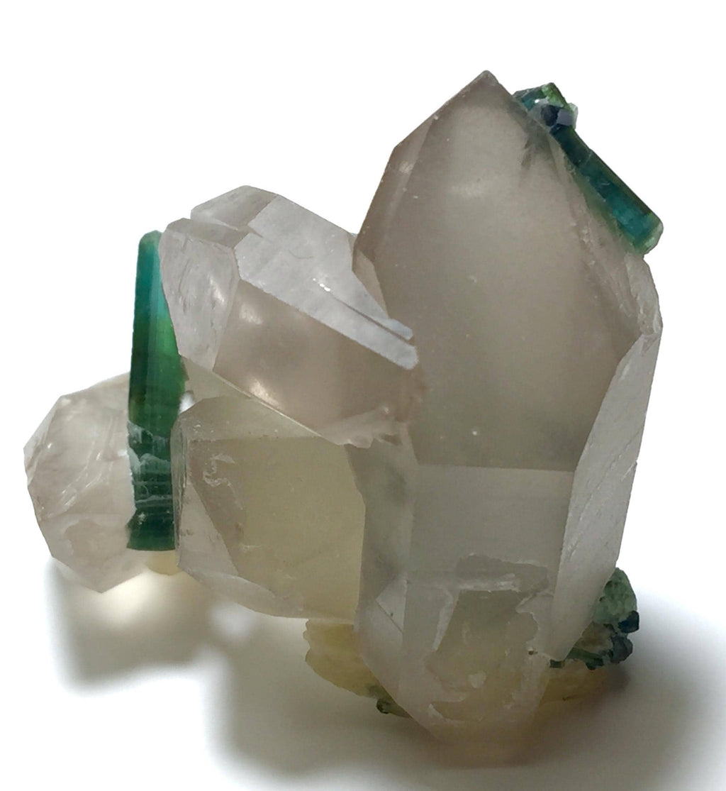 Natural Indicolite Blue Tourmaline Cluster On Quartz, Tourmaline Specimen,