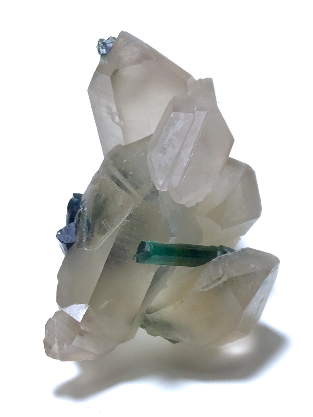Natural Indicolite Blue Tourmaline Cluster On Quartz, Tourmaline Specimen,