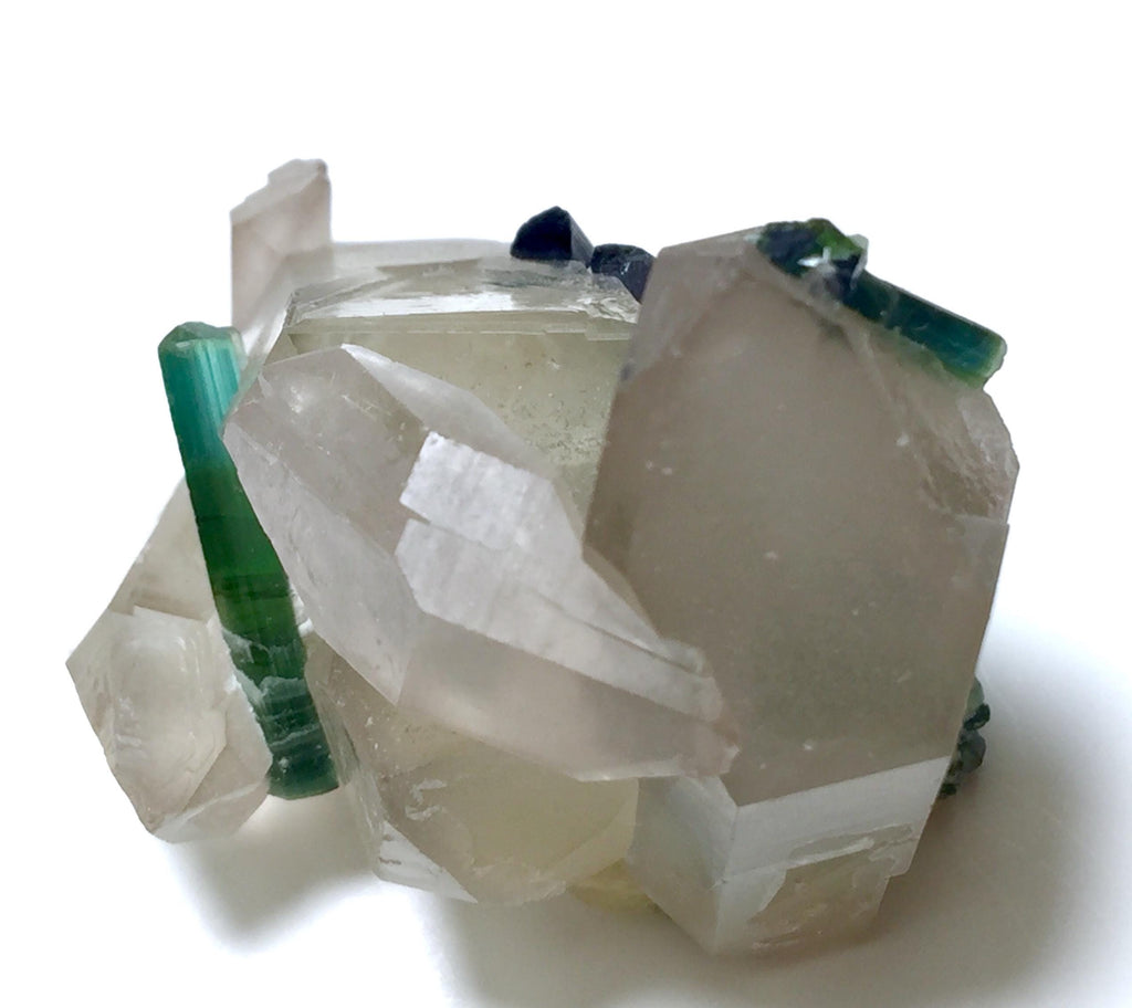 Natural Indicolite Blue Tourmaline Cluster On Quartz, Tourmaline Specimen,