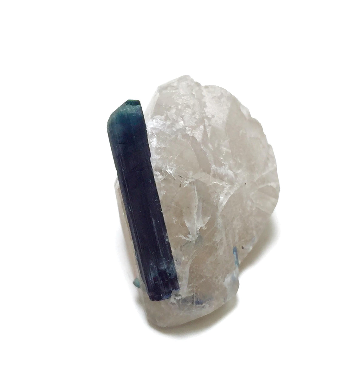 Natural Indicolite Blue Tourmaline On Quartz, Tourmaline Specimen,