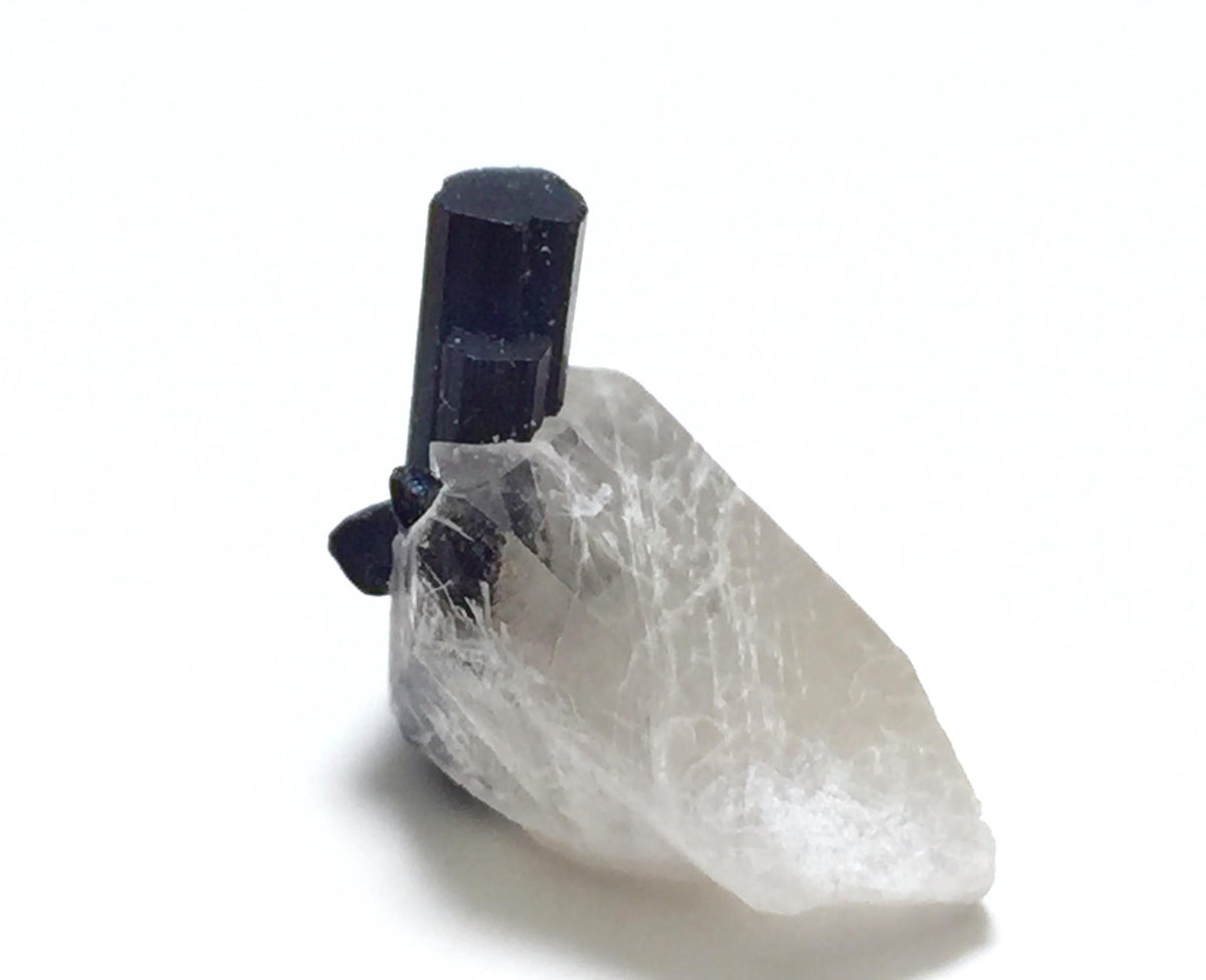 Blue Cap Tourmaline With Smoky Quartz, Tourmaline Crystals