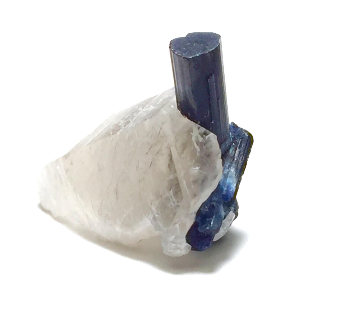 Blue Cap Tourmaline With Smoky Quartz, Tourmaline Crystals