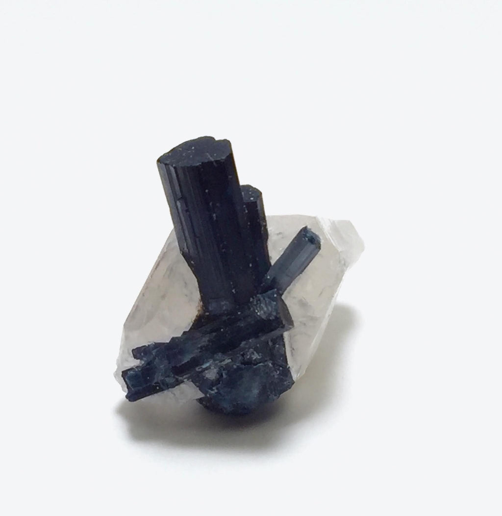 Blue Cap Tourmaline With Smoky Quartz, Tourmaline Crystals