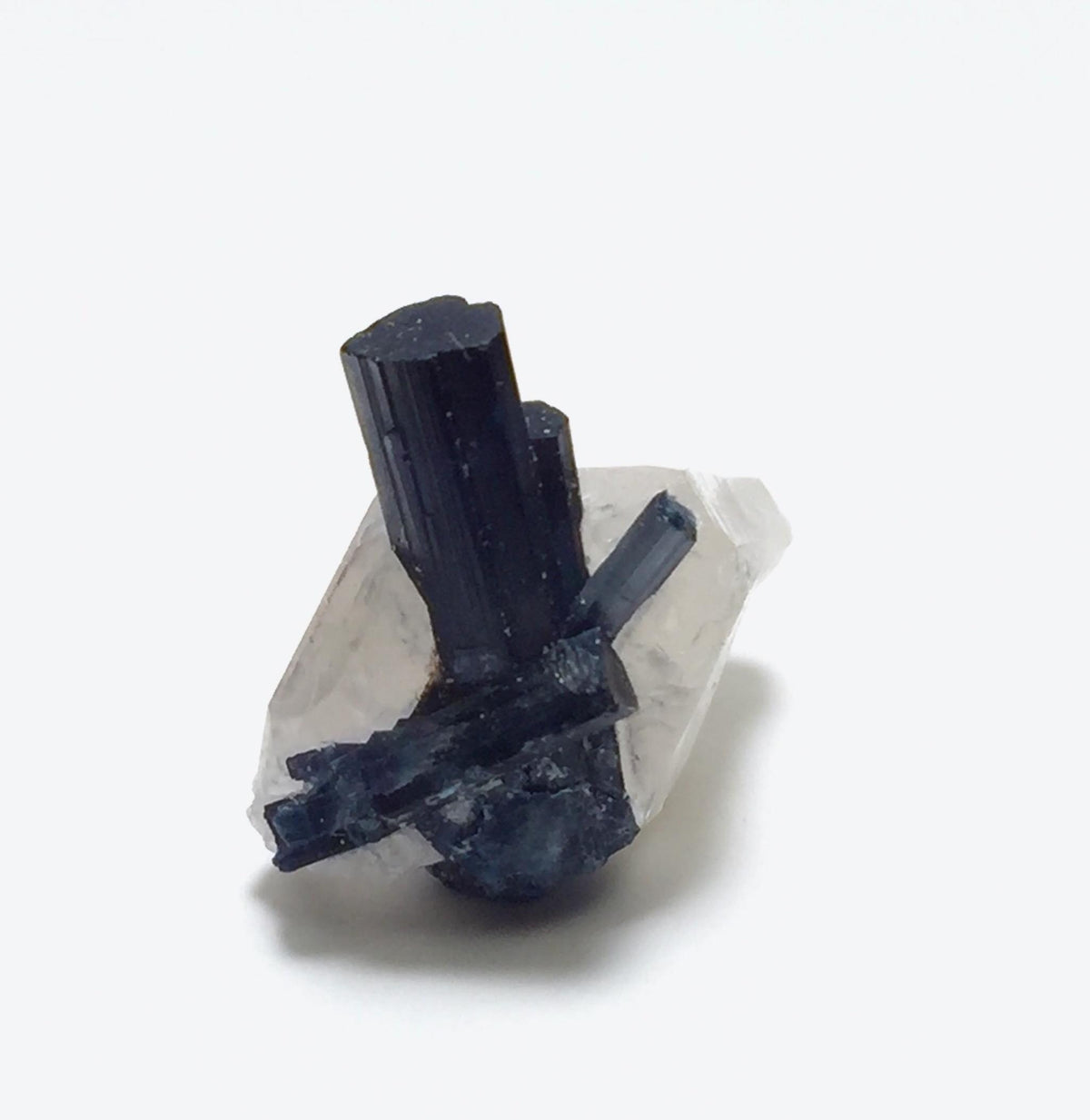 Blue Cap Tourmaline With Smoky Quartz, Tourmaline Crystals