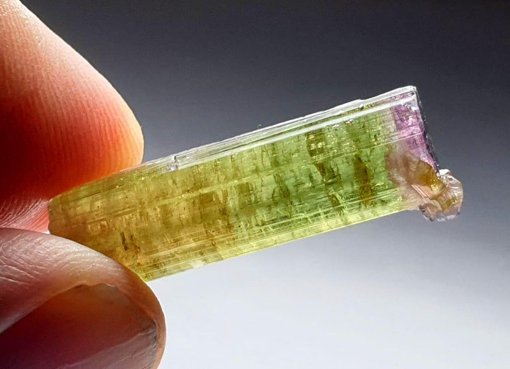 Watermelon Tourmaline Specimen: Purple Cap Albite from Afghanistan