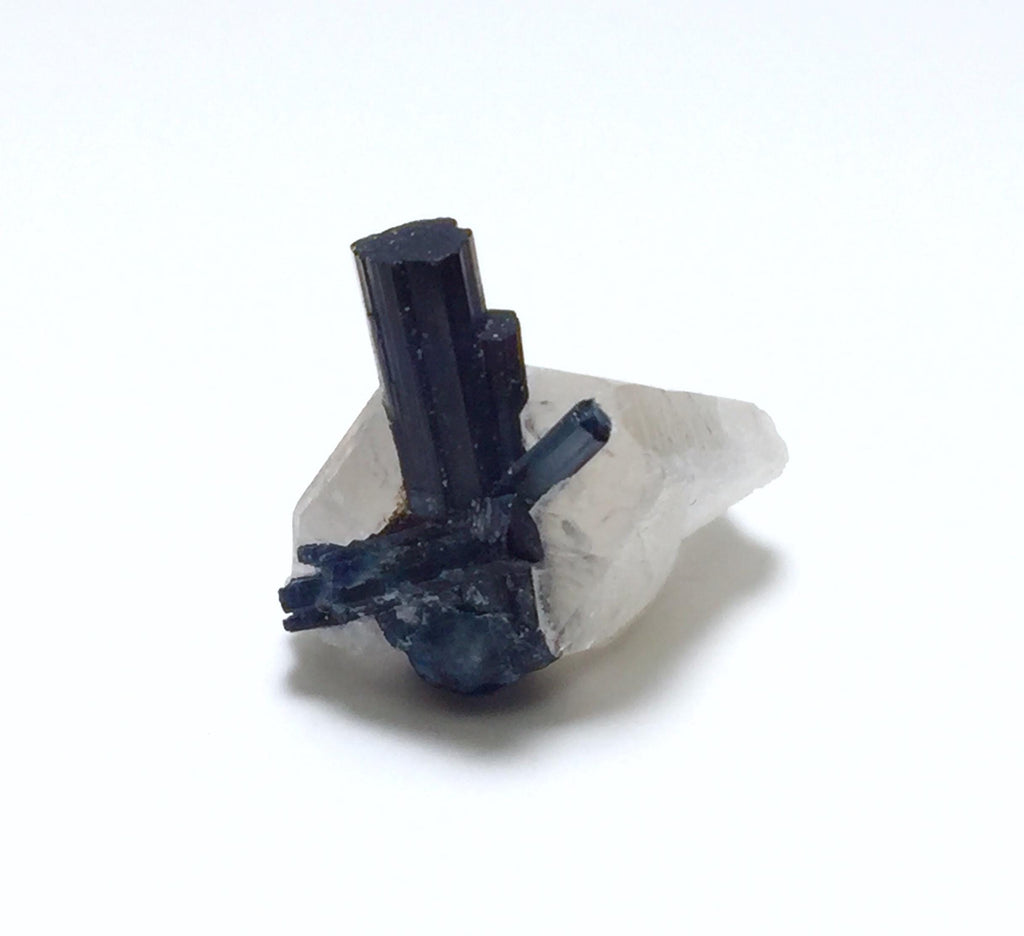 Blue Cap Tourmaline With Smoky Quartz, Tourmaline Crystals