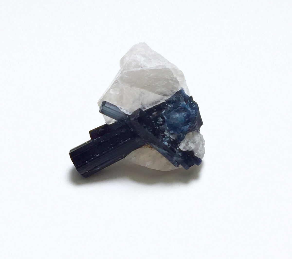 Blue Cap Tourmaline With Smoky Quartz, Tourmaline Crystals