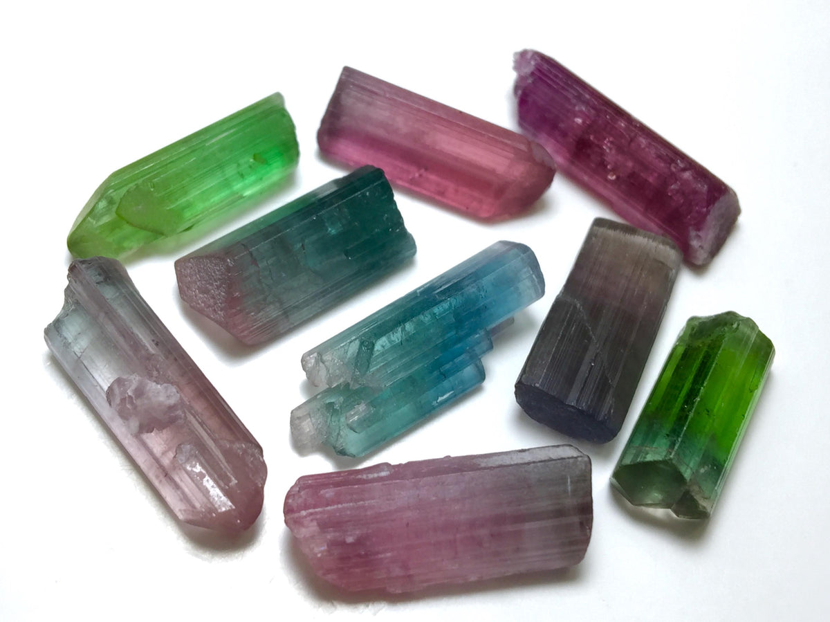Multiple Color Terminated Tourmaline Crystals lot