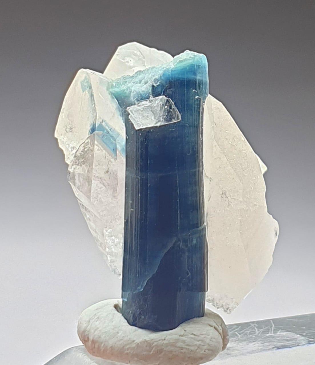 Natural Indicolite Blue Tourmaline On Quartz, Tourmaline Specimen,