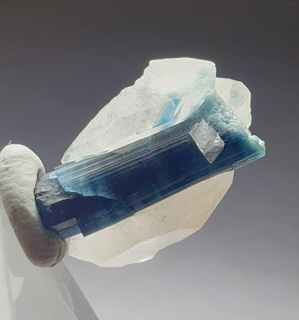 Natural Indicolite Blue Tourmaline On Quartz, Tourmaline Specimen,