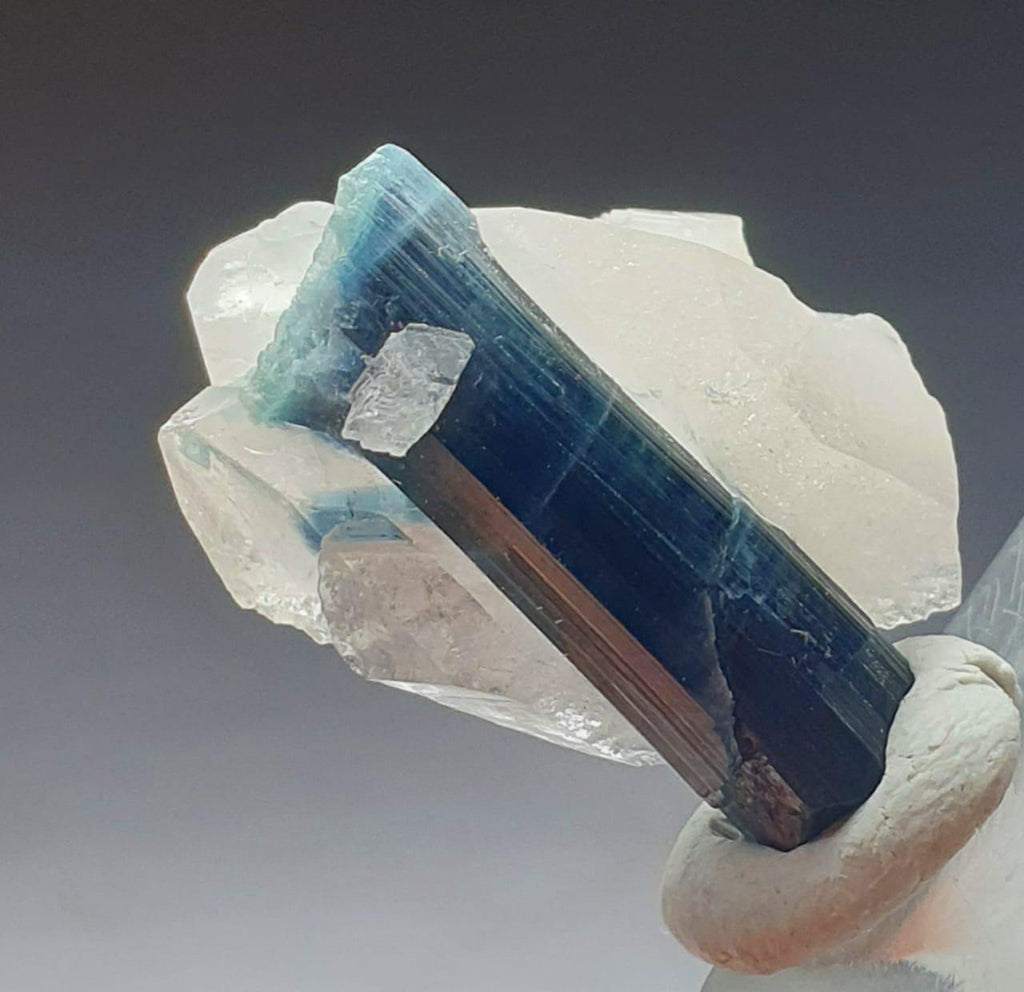 Natural Indicolite Blue Tourmaline On Quartz, Tourmaline Specimen,