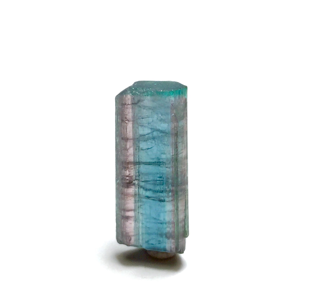 Neon Electric Blue Cap Bi Tourmaline Crystal