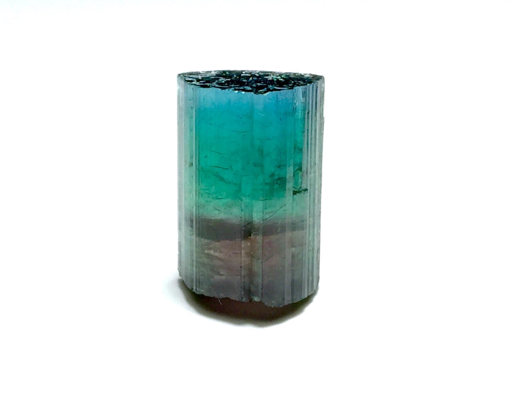 Neon Electric Blue Cap Bi Tourmaline Crystal