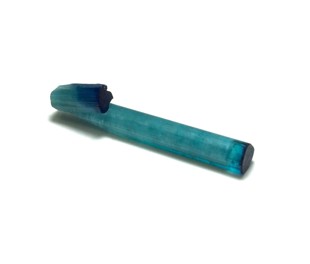 Neon Electric Blue Cap Bi Tourmaline Crystal
