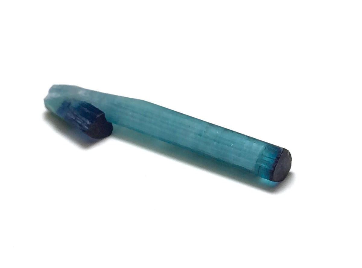 Neon Electric Blue Cap Bi Tourmaline Crystal