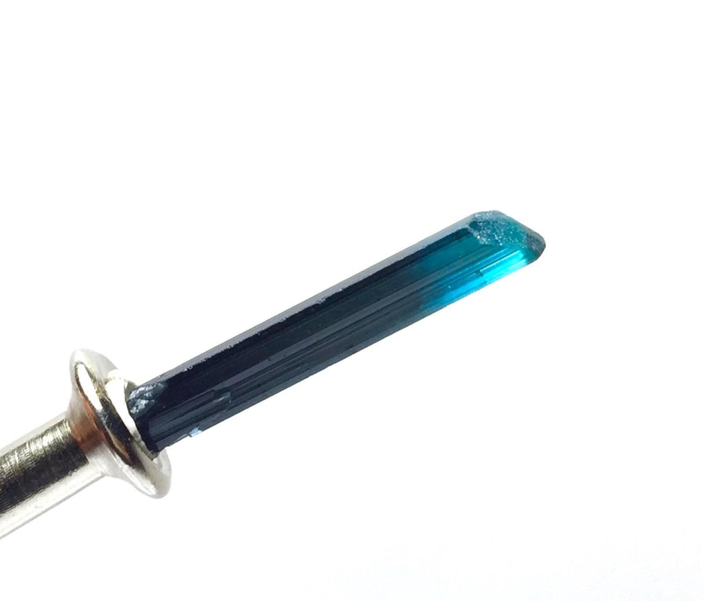 Neon Electric Blue Cap Bi Tourmaline Crystal