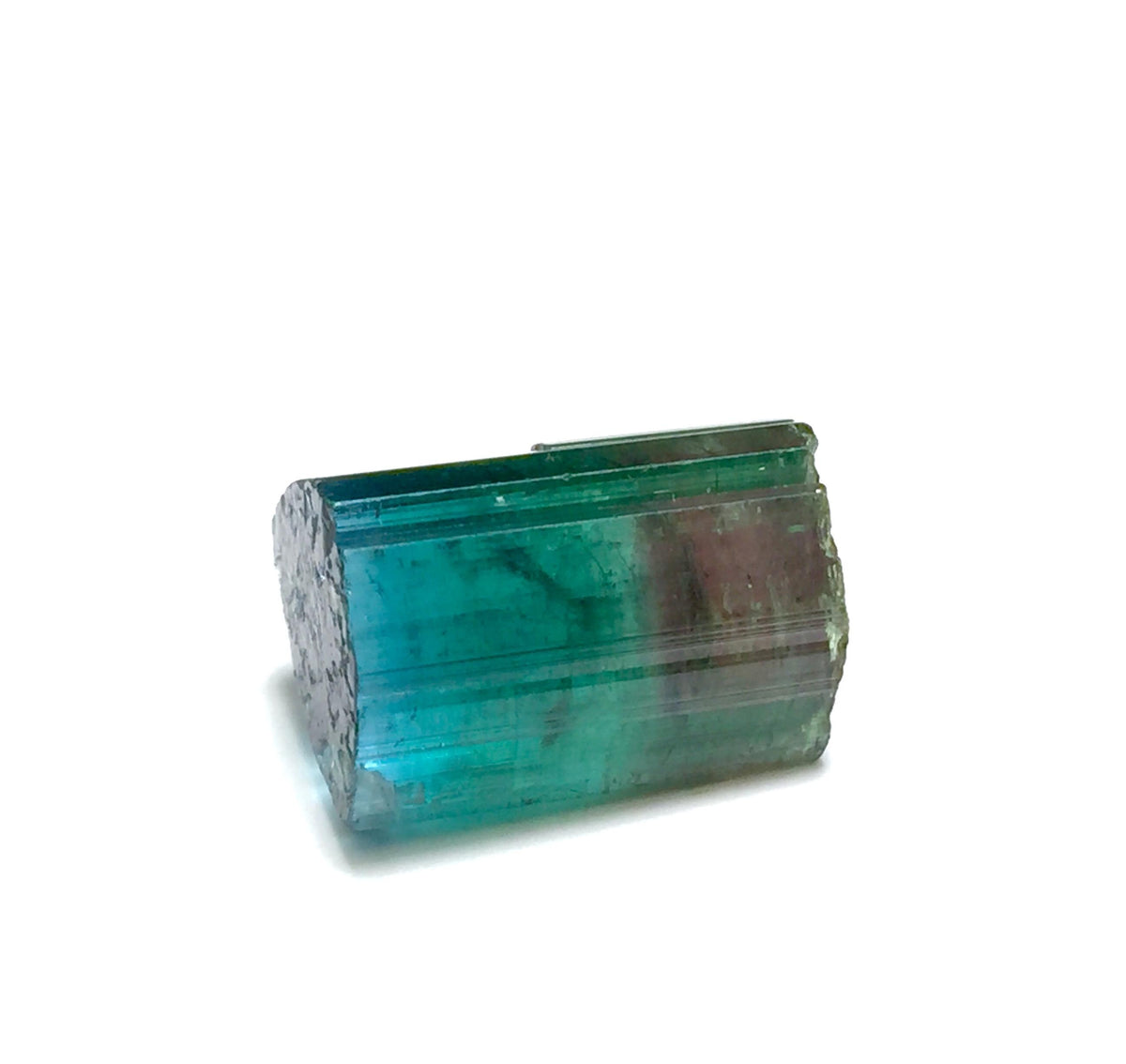 Neon Electric Blue Cap Bi Tourmaline Crystal