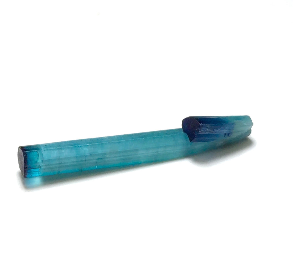 Neon Electric Blue Cap Bi Tourmaline Crystal