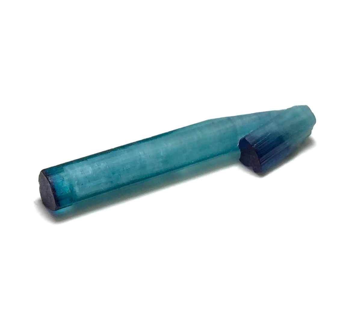 Neon Electric Blue Cap Bi Tourmaline Crystal
