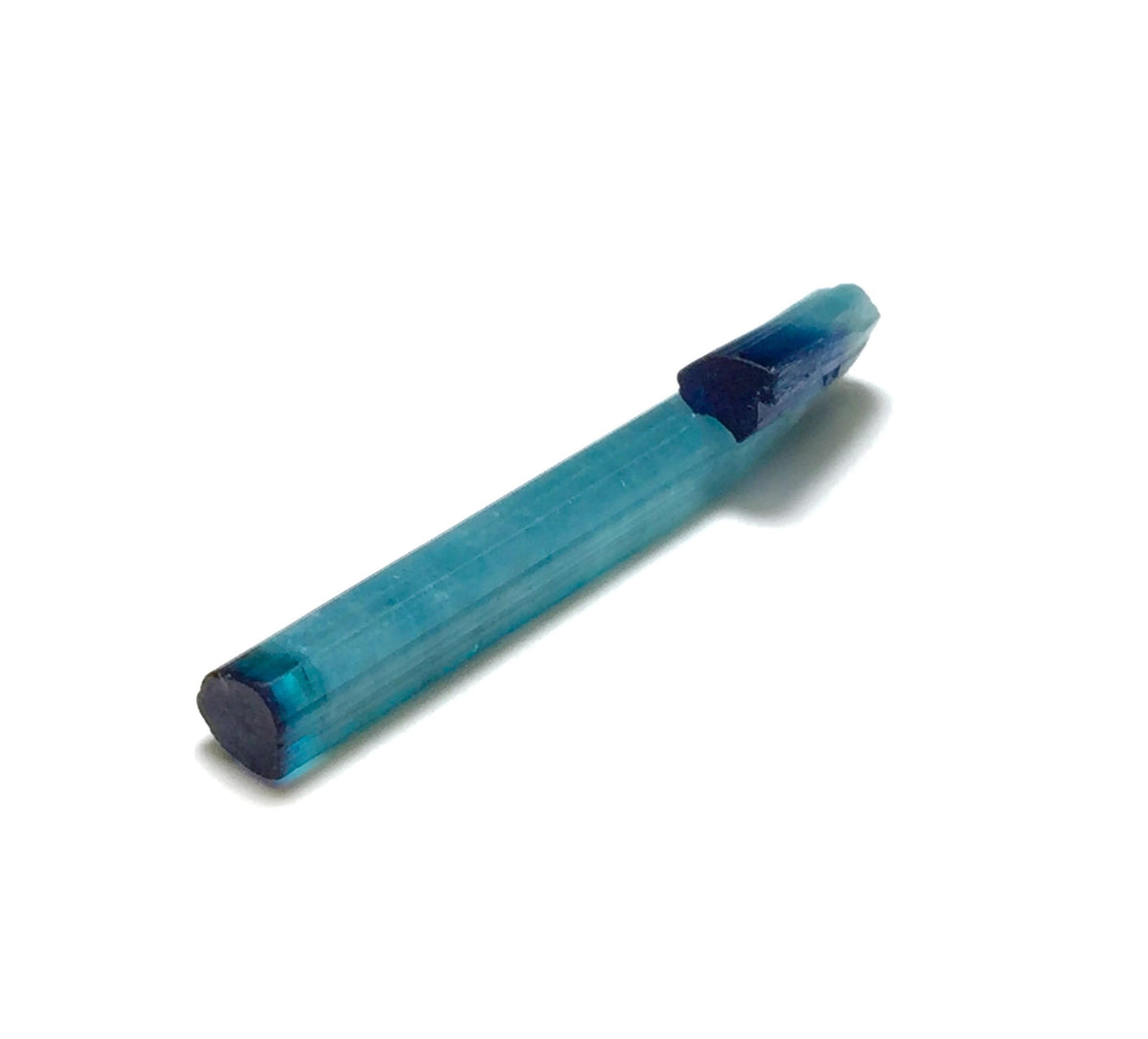 Neon Electric Blue Cap Bi Tourmaline Crystal
