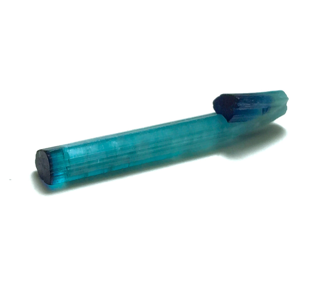 Neon Electric Blue Cap Bi Tourmaline Crystal