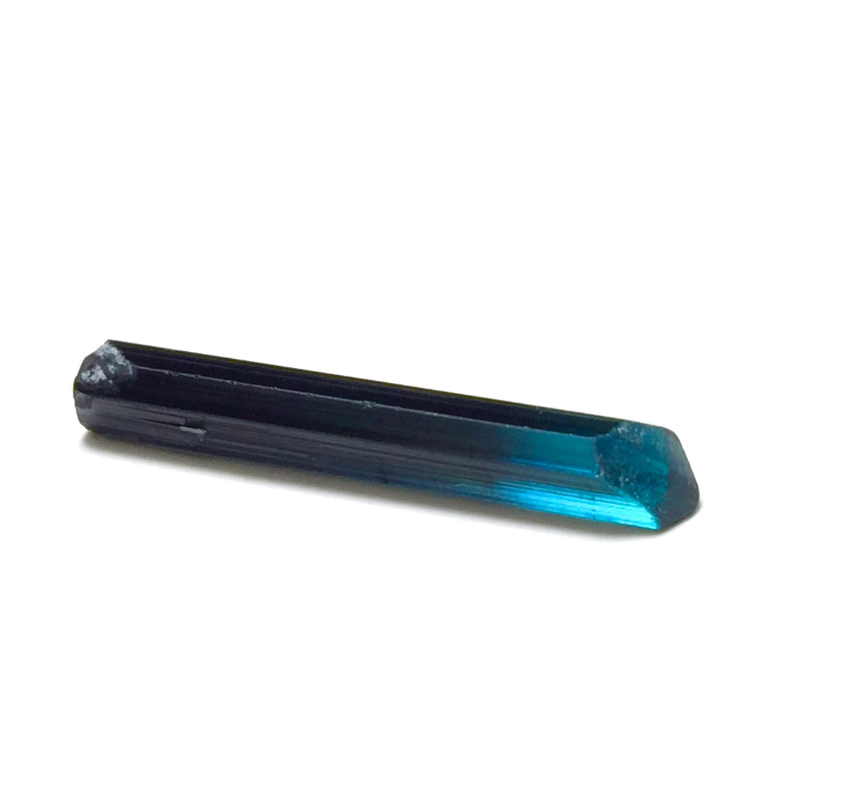Neon Electric Blue Cap Bi Tourmaline Crystal