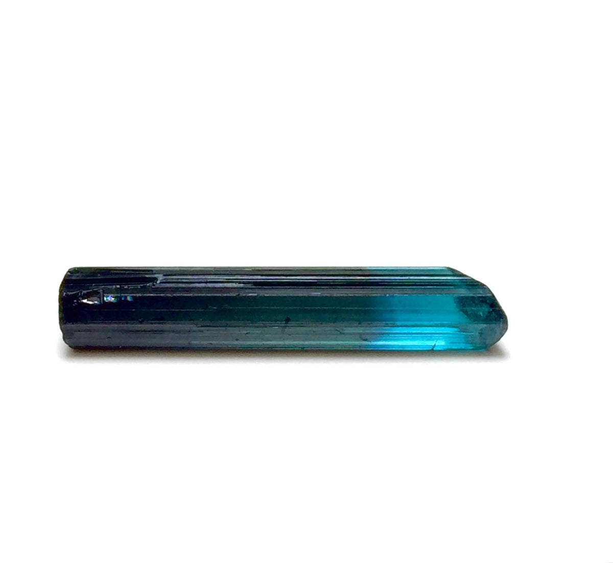 Neon Electric Blue Cap Bi Tourmaline Crystal