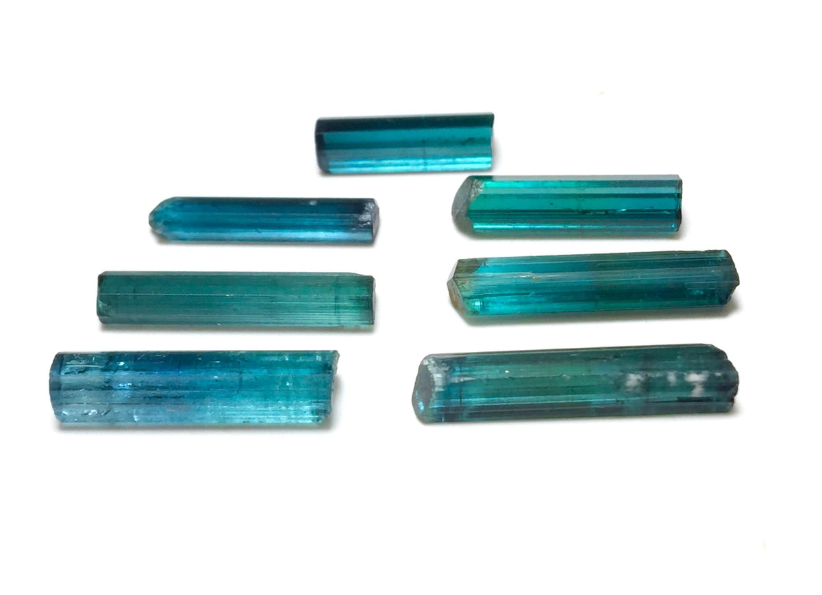 Neon Blue Terminated Tourmaline Crystals lot