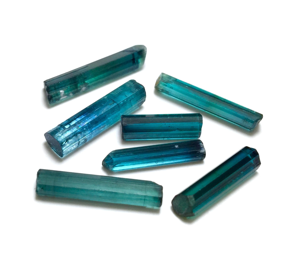 Neon Blue Terminated Tourmaline Crystals lot