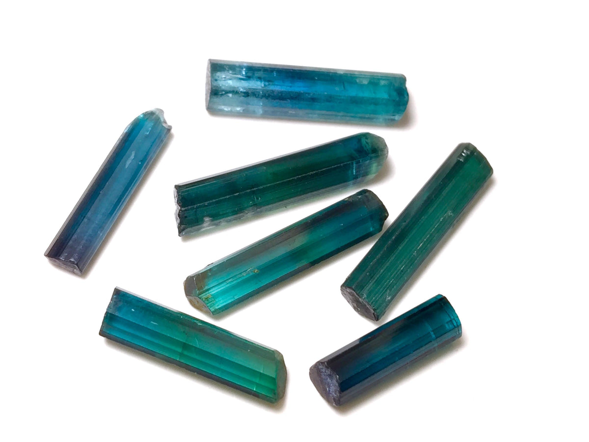 Neon Blue Terminated Tourmaline Crystals lot
