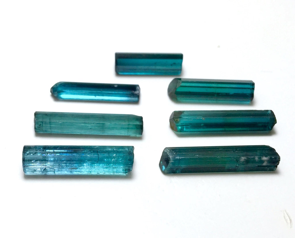 Neon Blue Terminated Tourmaline Crystals lot