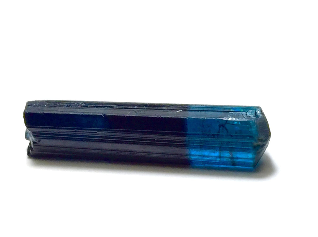 Rare 19ct Bi-Color Blue Tourmaline Crystal from Pech Mine, Afghanistan