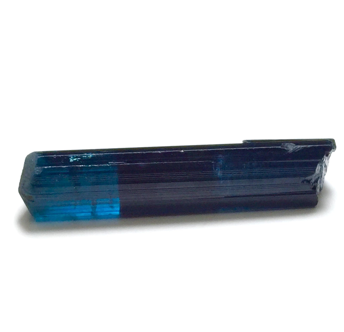 Rare 19ct Bi-Color Blue Tourmaline Crystal from Pech Mine, Afghanistan
