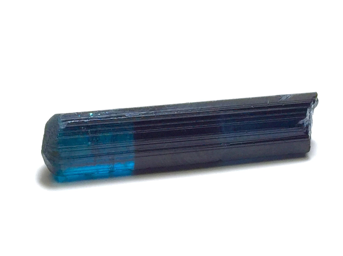 Rare 19ct Bi-Color Blue Tourmaline Crystal from Pech Mine, Afghanistan