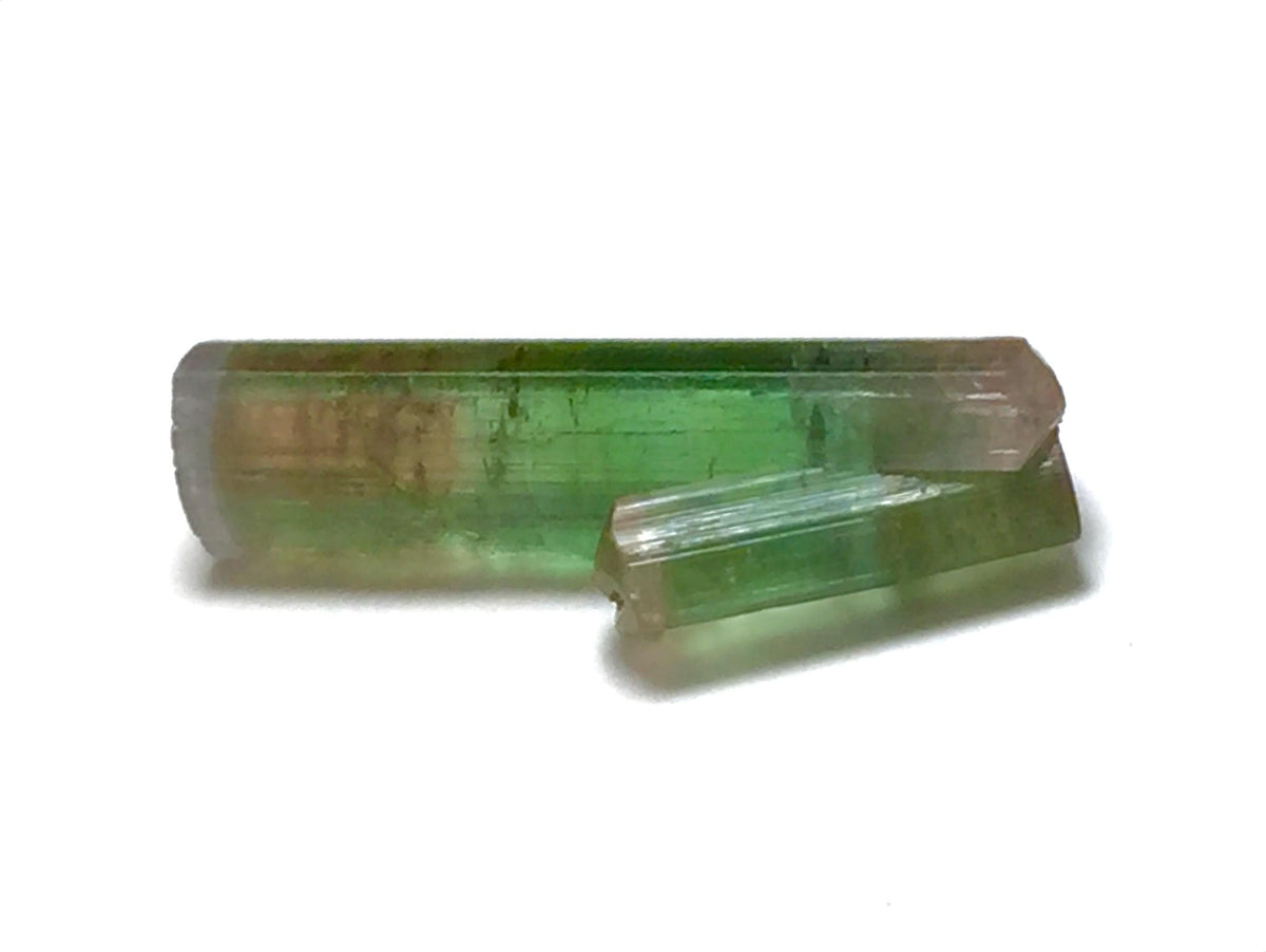 7.3 Carat Bi-Color Watermelon Tourmaline Crystal with Albite - Paprok Mine
