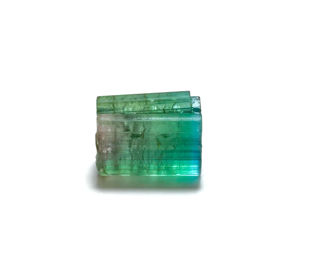 Bi-Color Watermelon Tourmaline Crystal - Pink & Green Afghan Tourmaline Rough