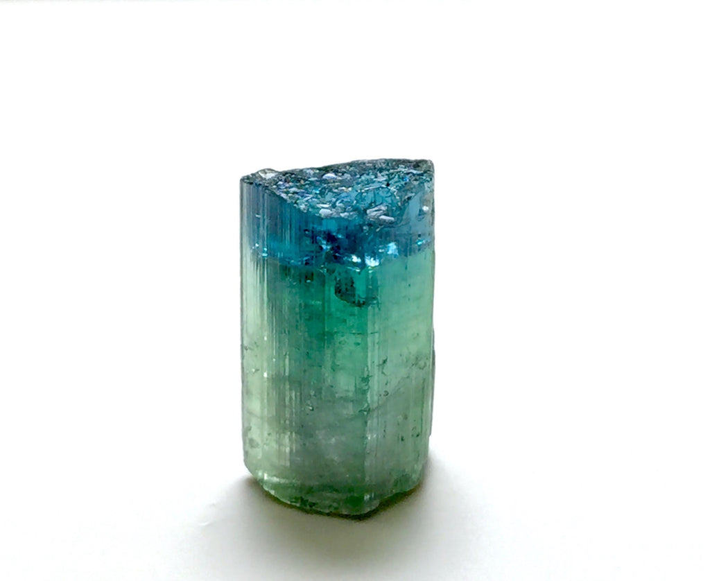 Natural Bi-Color Tourmaline Crystal – Blue Indicolite Cap – Pech Mine, Afghanistan