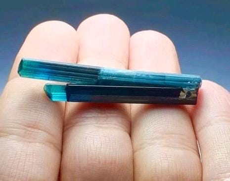 Neon Electric Blue Tourmaline Triplet – Natural Pech Mine Afghanistan Crystal Specimen for Jewelry