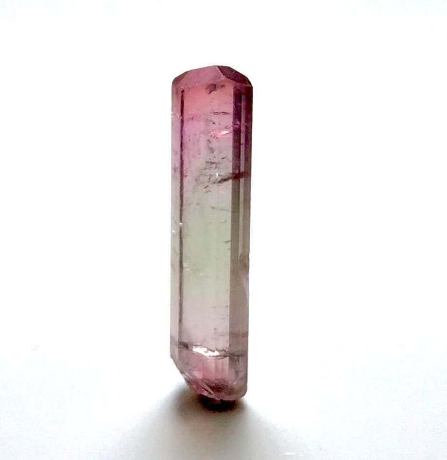 Lipstick" Tourmaline Crystal – Pink and Green Pendant Size Rough – Paprok, Afghanistan