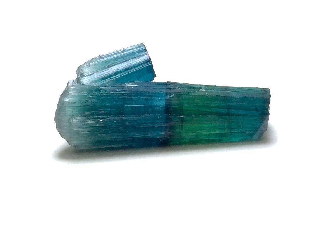Indicolite Tourmaline Specimen | Peche Mine Afghanistan | Peacock Blue-Green Bicolor Crystal