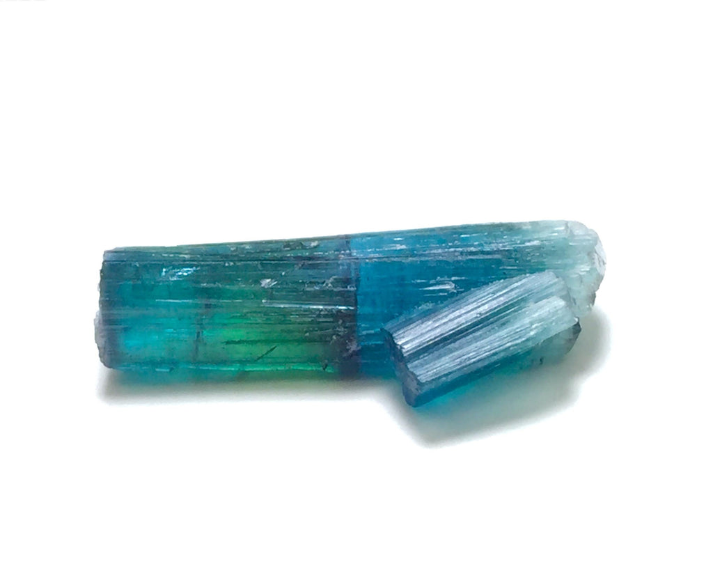 Indicolite Tourmaline Specimen | Peche Mine Afghanistan | Peacock Blue-Green Bicolor Crystal