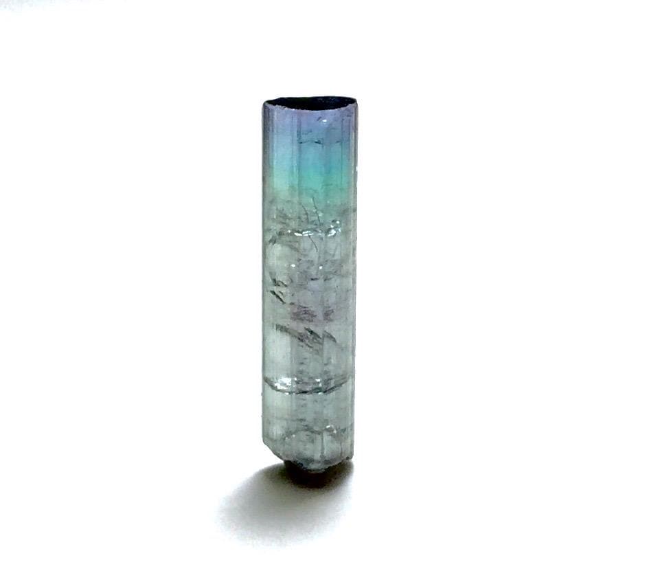Bi-Color Tourmaline Crystal – Natural Blue-Green Pencil Specimen from Peche Mine, Afghanistan