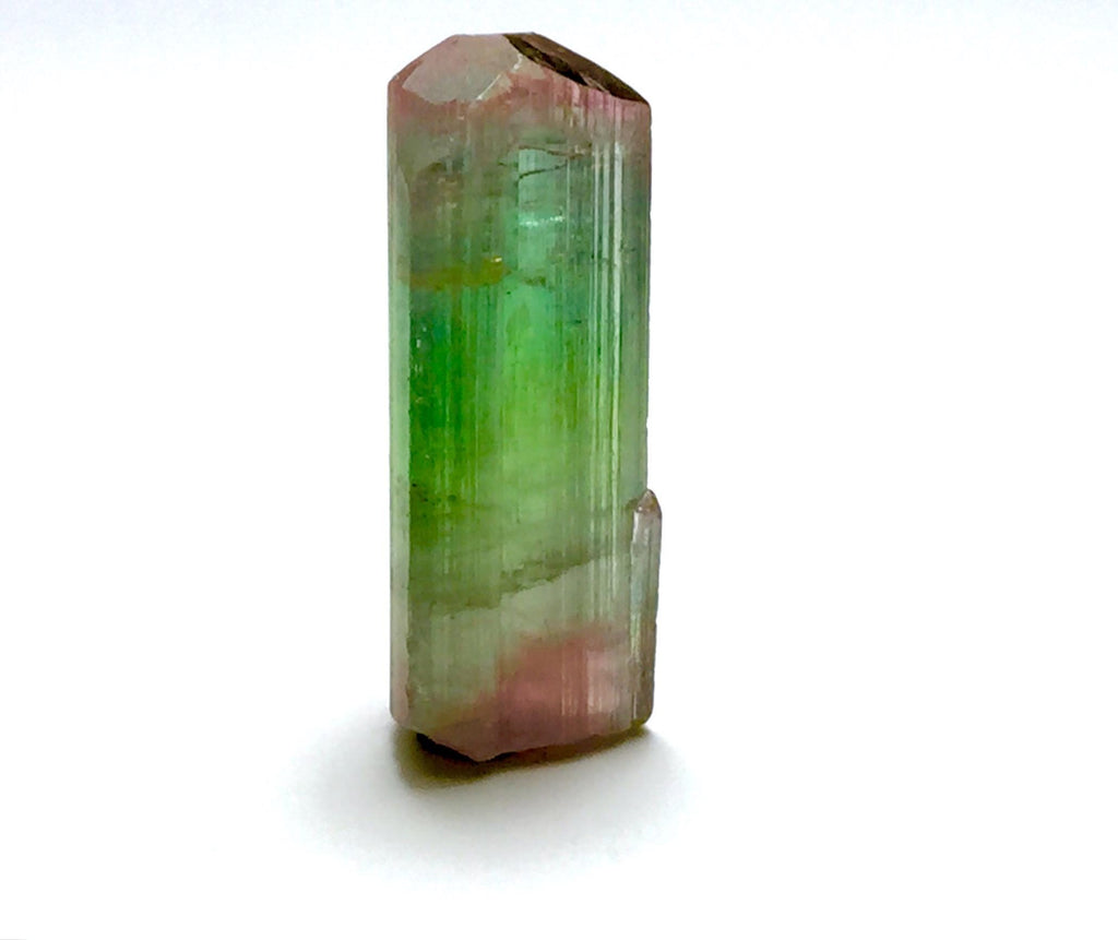 Natural Tri-Color Tourmaline Crystal – Pech Mine, Afghanistan – Rare Pendant Size Multi-Color Gem