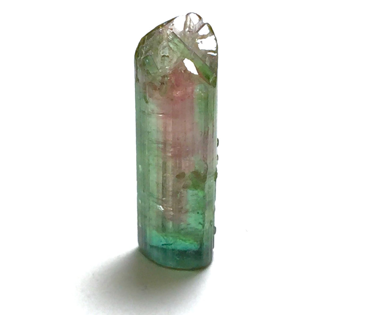 7.6ct Natural Watermelon Tourmaline Crystal – Double Terminated – Peche Mine Afghanistan – Rare Bi-Color Gemstone