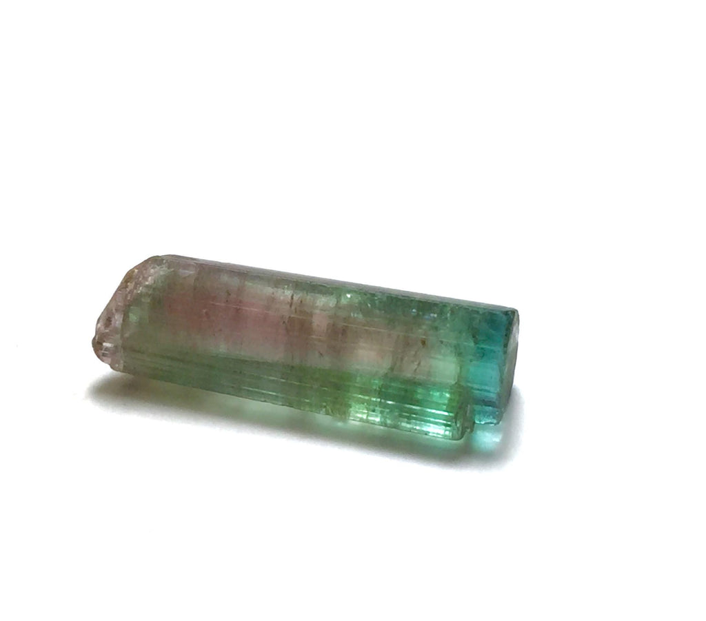 7.6ct Natural Watermelon Tourmaline Crystal – Double Terminated – Peche Mine Afghanistan – Rare Bi-Color Gemstone