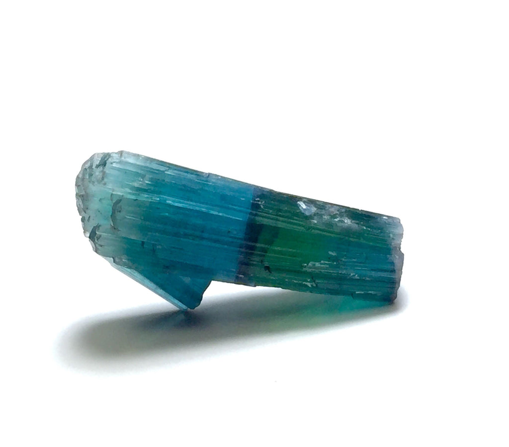 Indicolite Tourmaline Specimen | Peche Mine Afghanistan | Peacock Blue-Green Bicolor Crystal