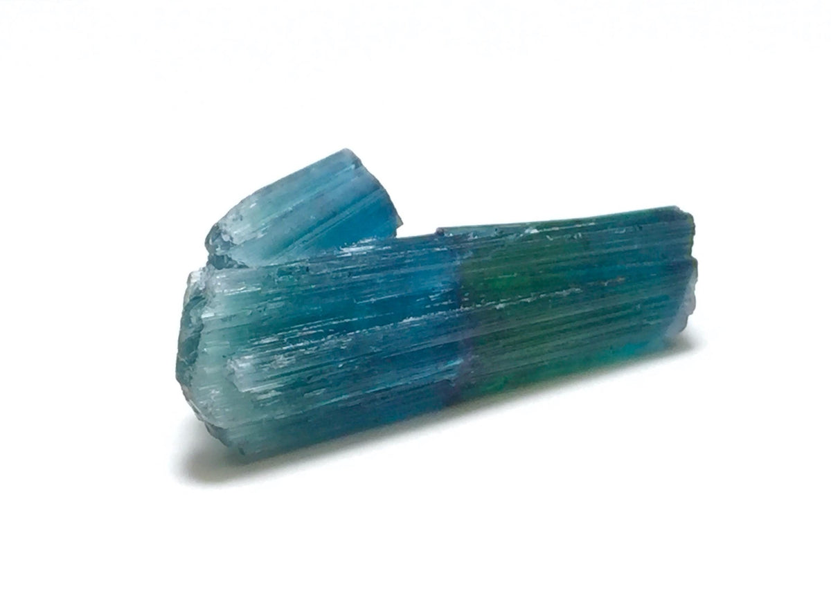 Indicolite Tourmaline Specimen | Peche Mine Afghanistan | Peacock Blue-Green Bicolor Crystal