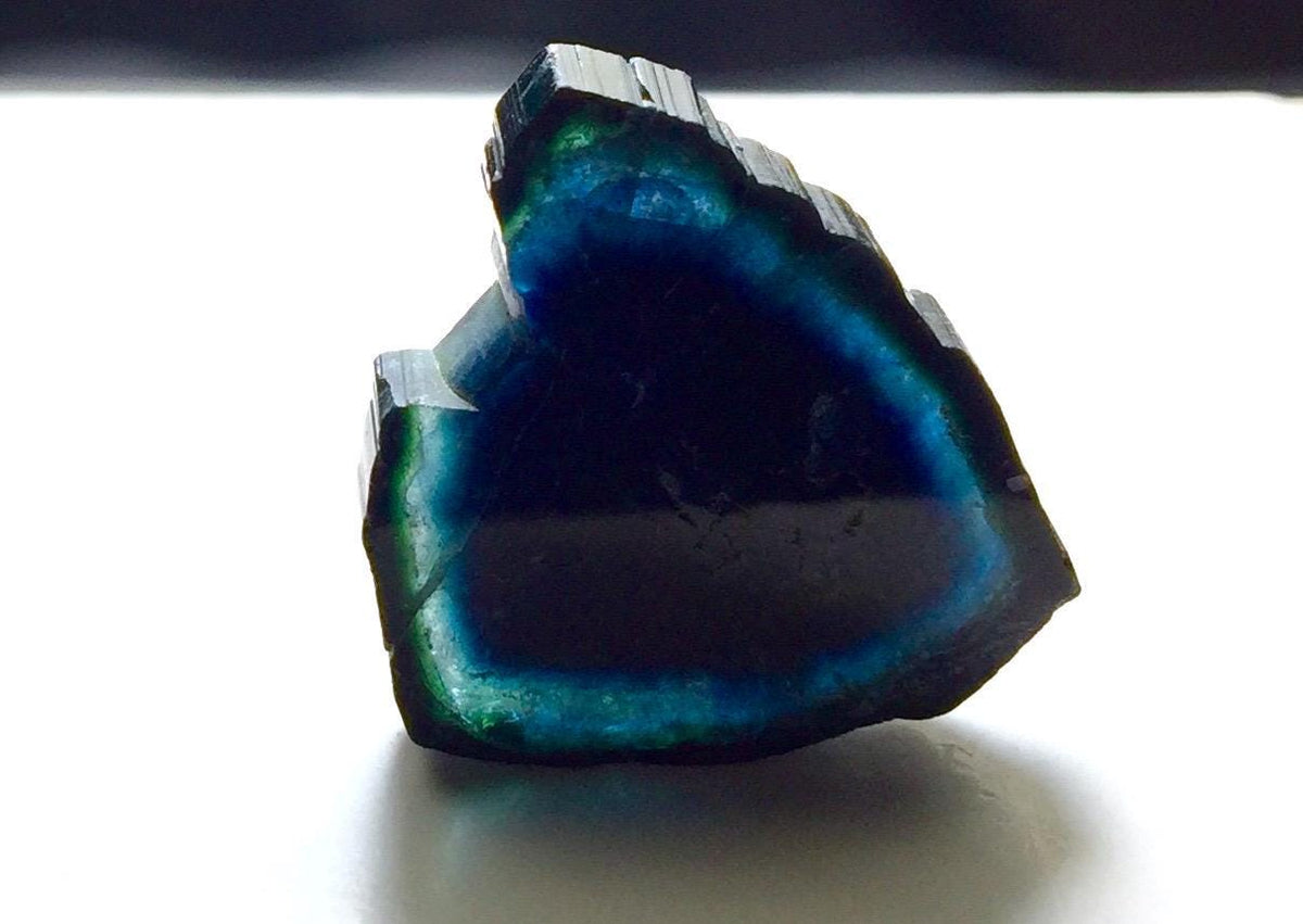18.3 Carat Natural Blue Tourmaline Slice – Polished Peche Mine Afghanistan Pendant Stone